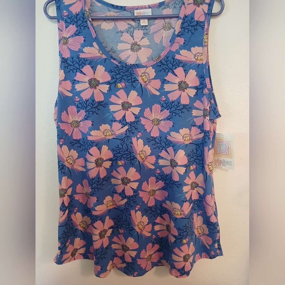 LuLaRoe Floral Tank Top - Blue and Pink Very Cute 💜